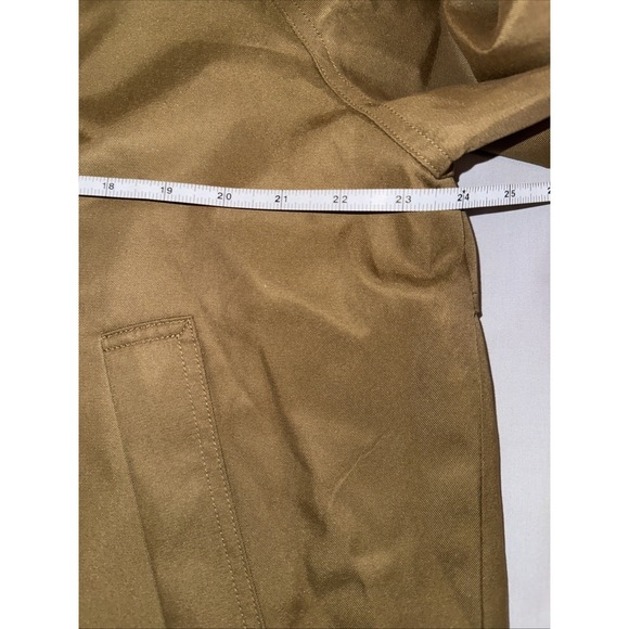 Anthropologie Trench Jacket Women's Size Large Cropped Coat Moss Khaki Boxy - Picture 10 of 10